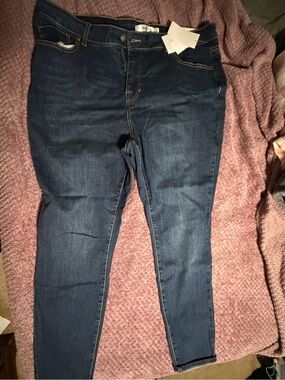 Red Dark Blue Women's Skinny Jeans